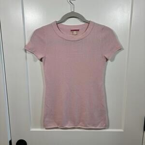 J.Crew 100% Cashmere Sweater Short Sleeve Women’s Size XXS Baby Ballet Pink EUC